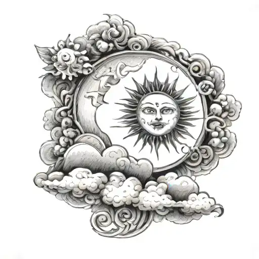 Sun Moon Clouds