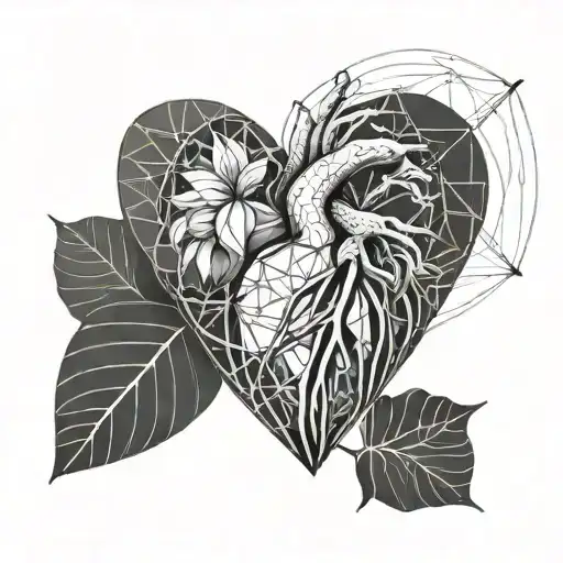 Love Heart Outline With Geometric Evolution Lines Representing