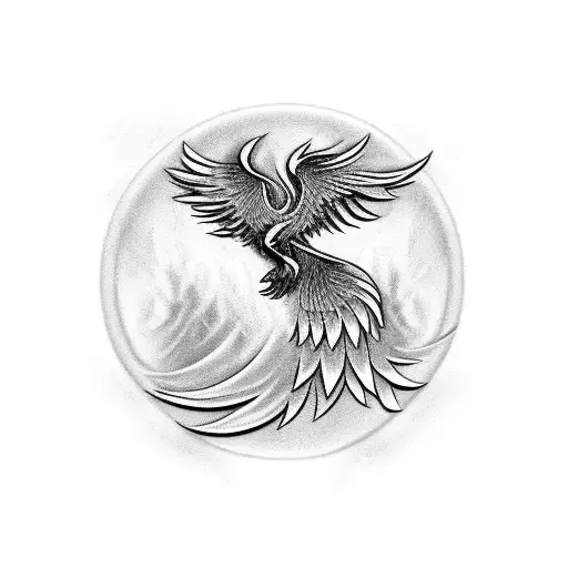 Depiction Of A Phoenix Rising From The Ashes To Represent Overcoming Family Hardships