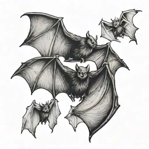 Small Black Bats That Slower Get Bigger Tattoo