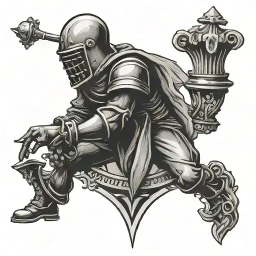 Chess Pawn With A Spear In Hand Scared Of Chess King