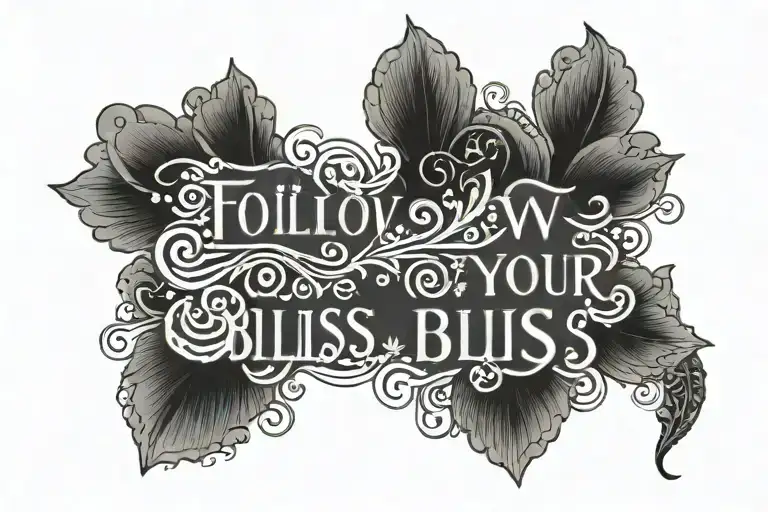 Follow Your Bliss Quote With Embellishments Before And After Straight Line