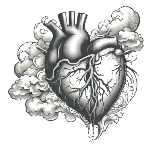 Broken Heart With Clouds