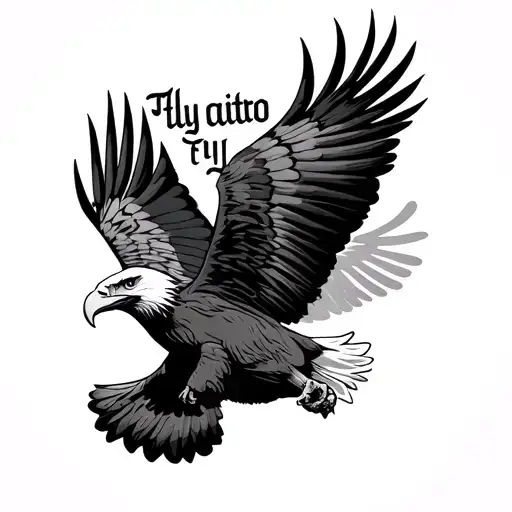 Eagle And Fly High Quote Written