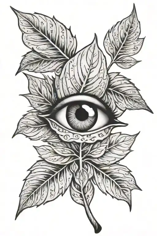 Leaf And Eye Looking