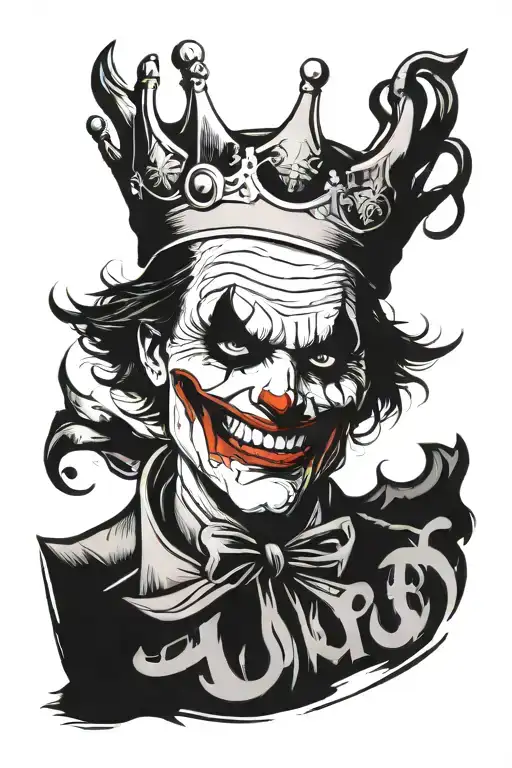 Joker In Cursive Font With A Crown On Top