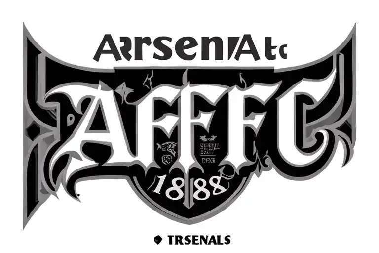 Arsenal Fc Logo With Afc And 1886 Gothic Font