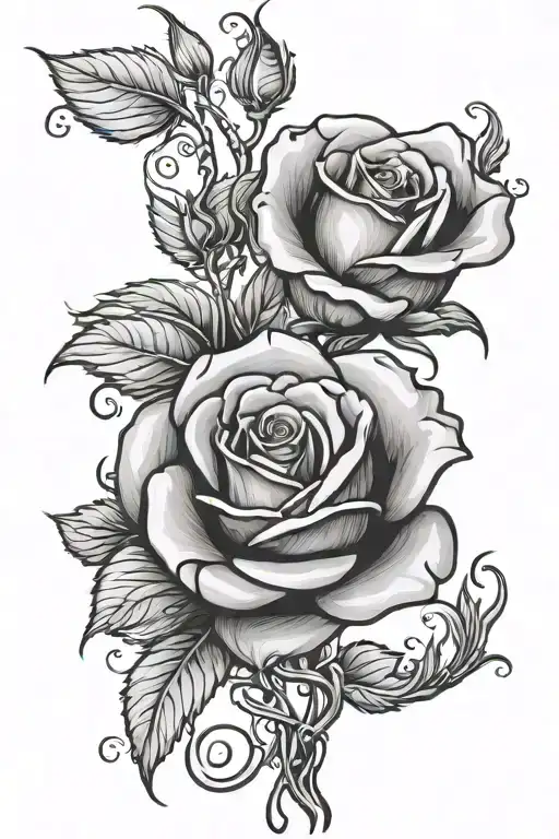 Long Stemmed Single Rose Intertwined