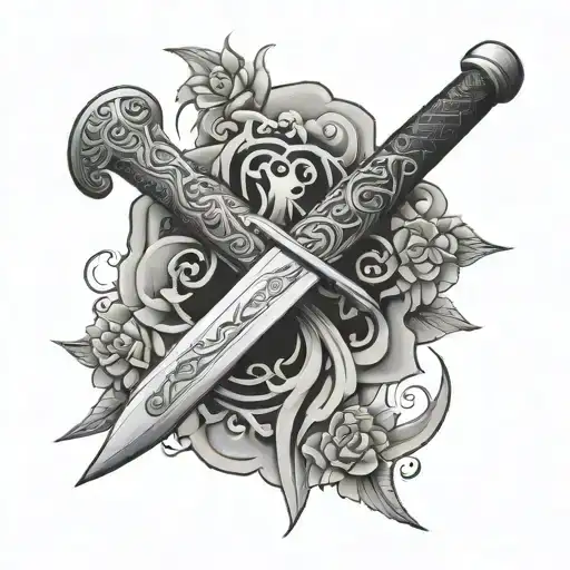 Ottoman Sword Tattoo Simple