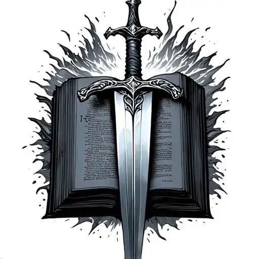 Sword Coming Out Of A Bible