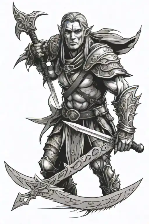 Elf Warrior With Twin Blades