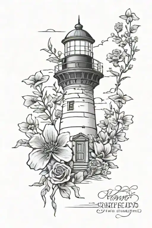 Lighthouse With Wild Flowers