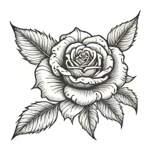 Red Clouds And Sky With Black And Grey Single Rose And Stem