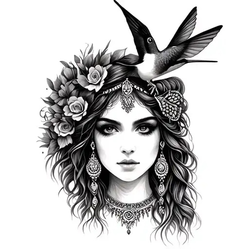 Gypsy With Hummingbird Hair Clip