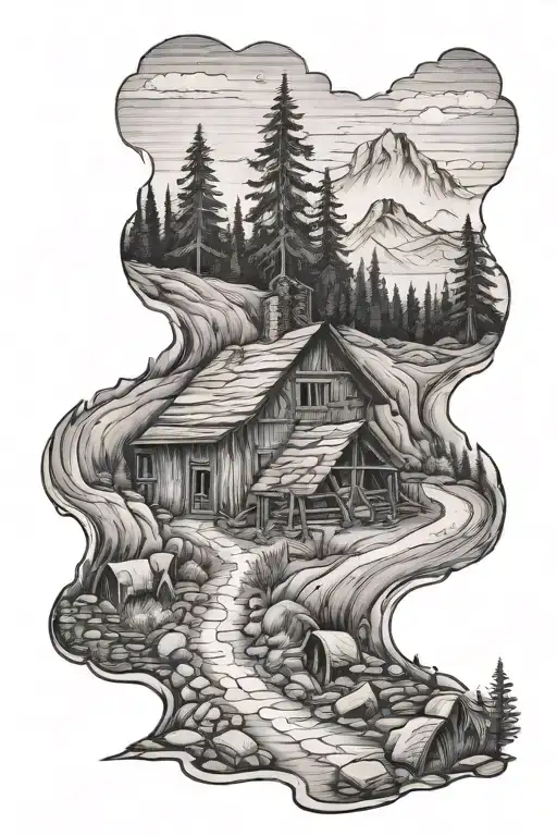 Mountain Trail Leading Towards Camp Fire