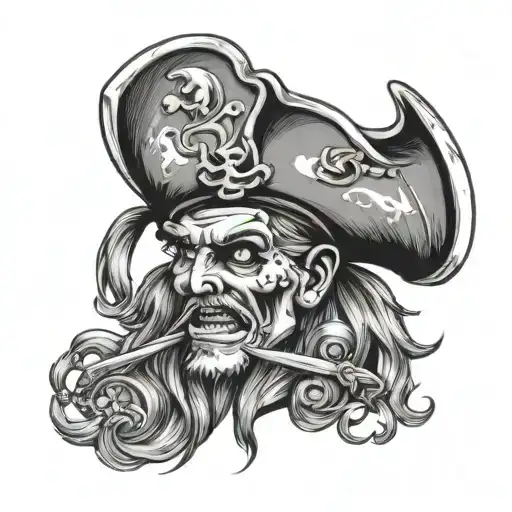 Pirate Coin Heads And Tails Protruding