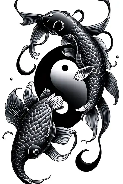 2 Ying Yang Koi Fish Forearm