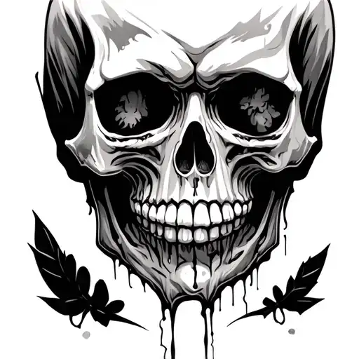Skull With Tears On His Face