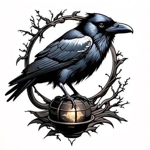 Raven On Lantern
