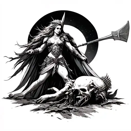 Valkyrie Stepping On Dead King