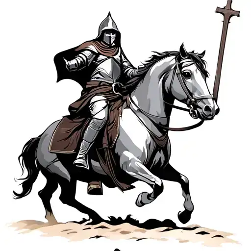 Crusader Riding A Horse