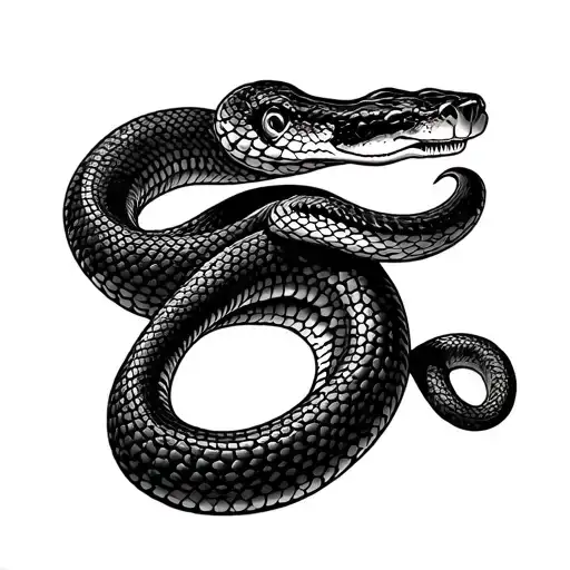 Snake On Clavicle And A Design