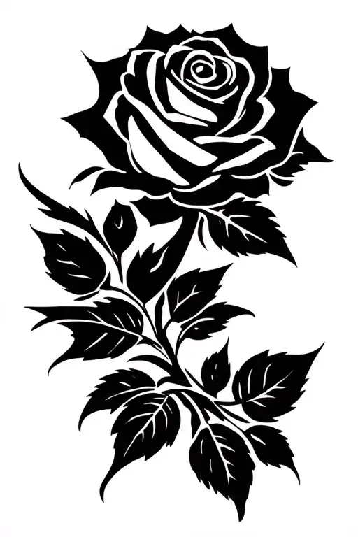 Rose And Leaves Tribal