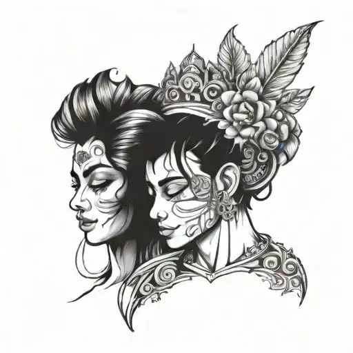 I Want My Boyfriend's Name 'Chathu' With An Uncommon Unique Couple Portrait Line Art