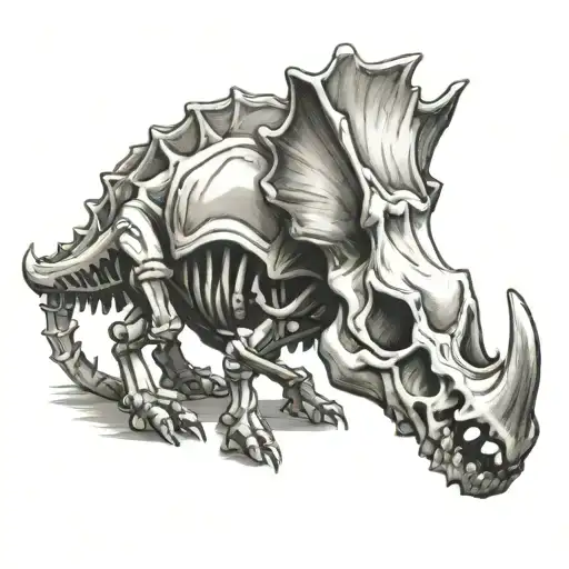 Small Triceratops Skeleton