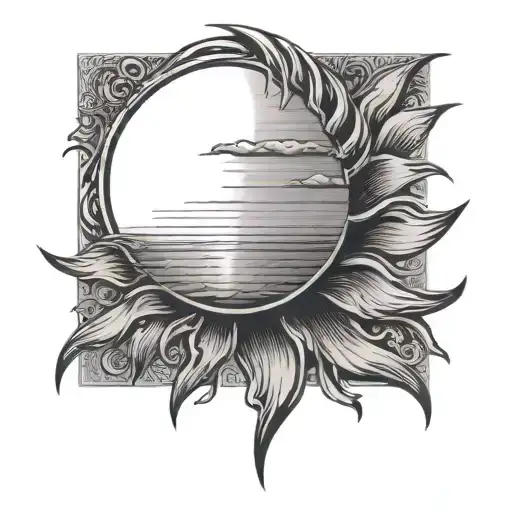 Sun With Written Semicircally Outside - Rise With The Sun