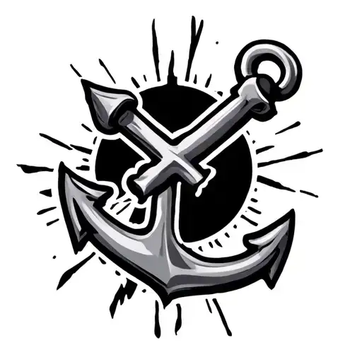 Anchor With Cross Cut Out In Middle