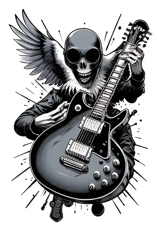 An Ovni Abducting An Electric Guitar