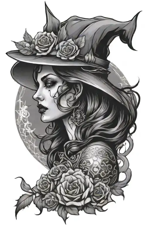 Dark Tattoo Design About Witchcraft And Women Empowerment