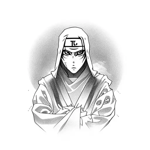 An Artistic Portrait Of Itachi With His Iconic Cloak