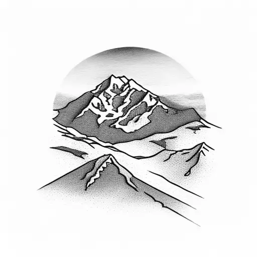 Skis In A Cross With Mt Feathertop In The Background In Between The Skis