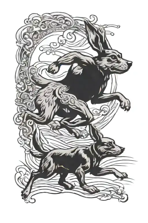 Dog Chasing Rabbit