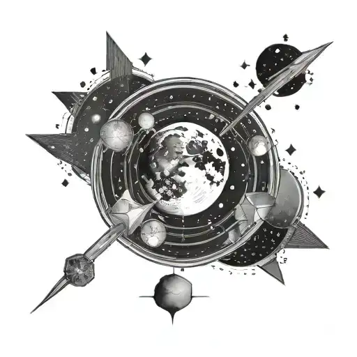 Moon And Galaxy Geomtry