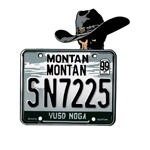 Montana License Plate Shot Up With Western Background