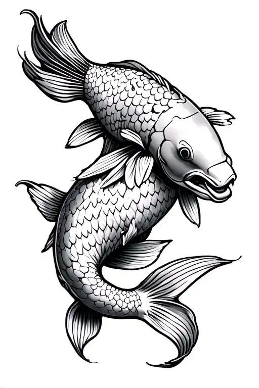 Koi Fish Karate Master Fighting