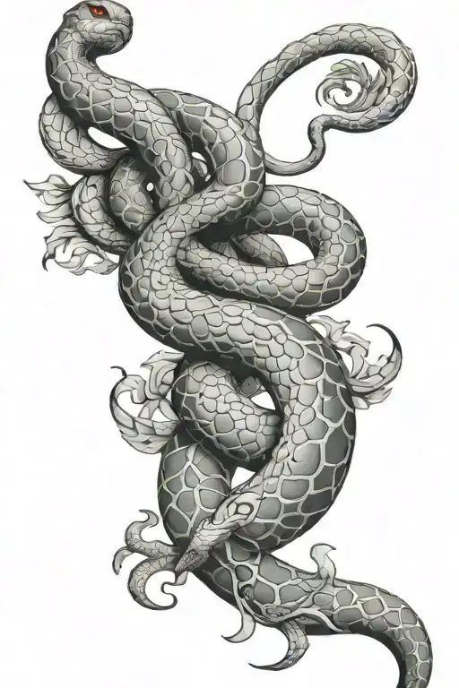 Eve And Serpent Coiled Snake Wrapped