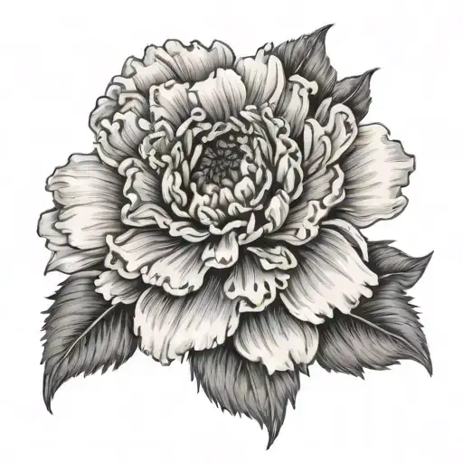 Black And White Marigold Flower