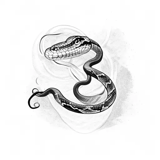 Snake With Writing Going Through It