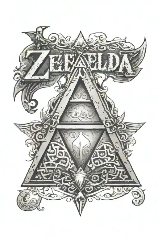 Music Staff With Legend Of Zelda Triforce As Notes