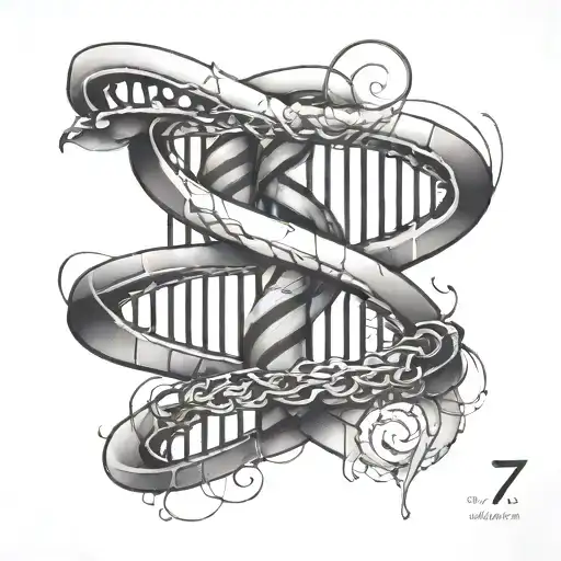 Number 7 And Dna Strand