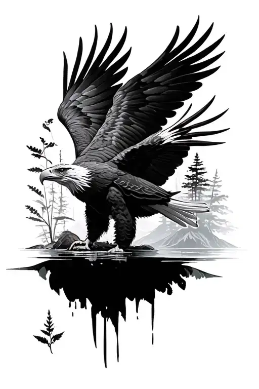 Eagle And Nature Elements Like