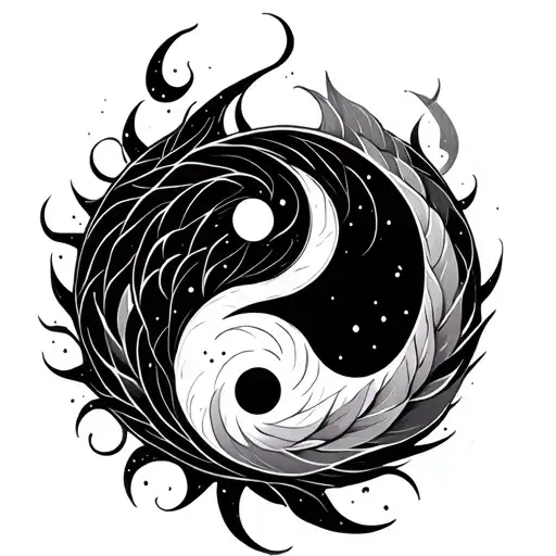 Twin Flame With Yin Yang Design