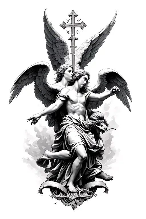 Catholic Angels Fighting Demons