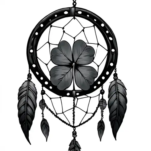 Horseshoe 4 Leaf Clover Dream Catcher