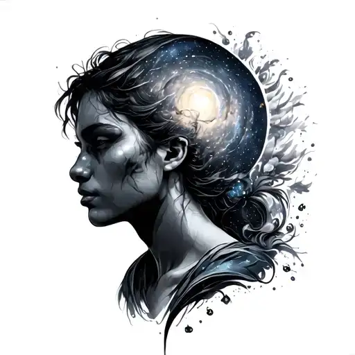 Person Fading Into Galaxy