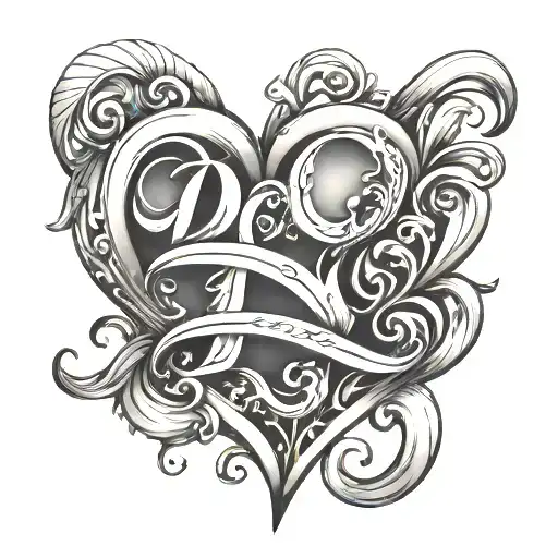 The Name Don Writing In Cursive With A Heart And Ring As The O